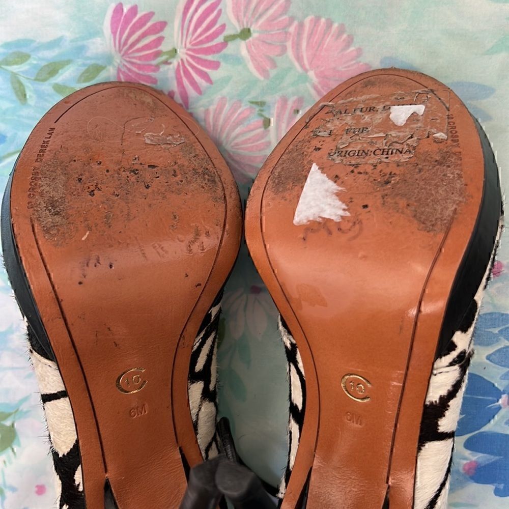 10 Crosby Derek Lam Animal Print Hair On Lace Up Heels 6 - Picture 5 of 13